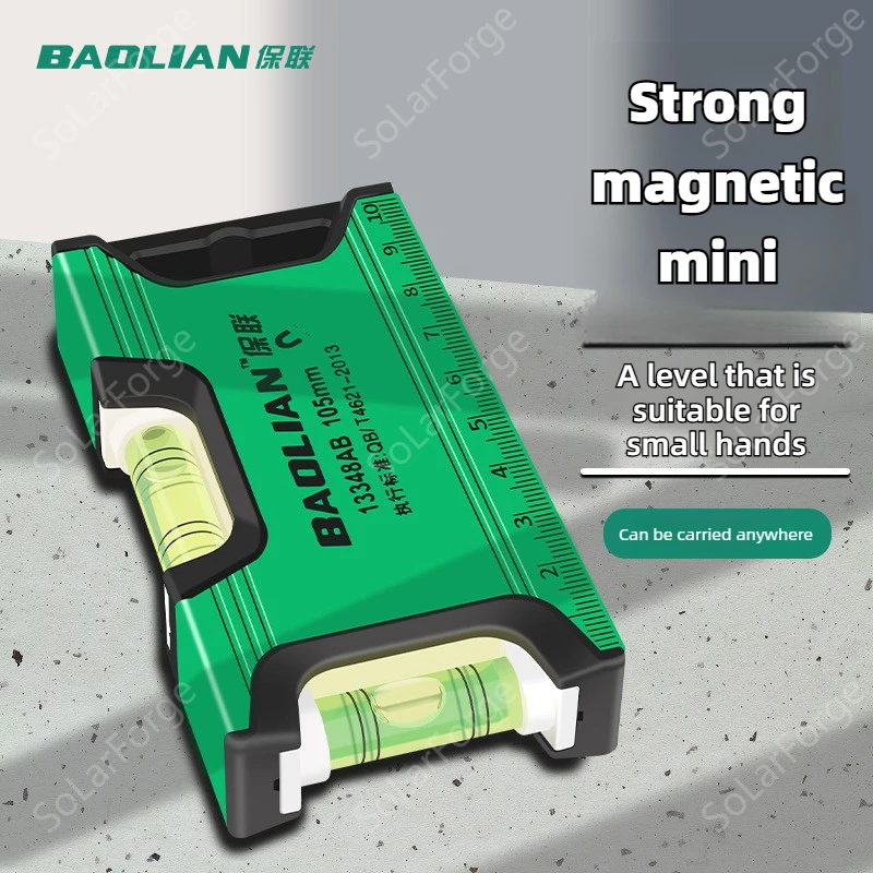 BAOLIAN Mini Digital Protractor Angle Finder Inclinometer Electronic Measurement Level Slope Test Ruler Length 105mm Aluminum