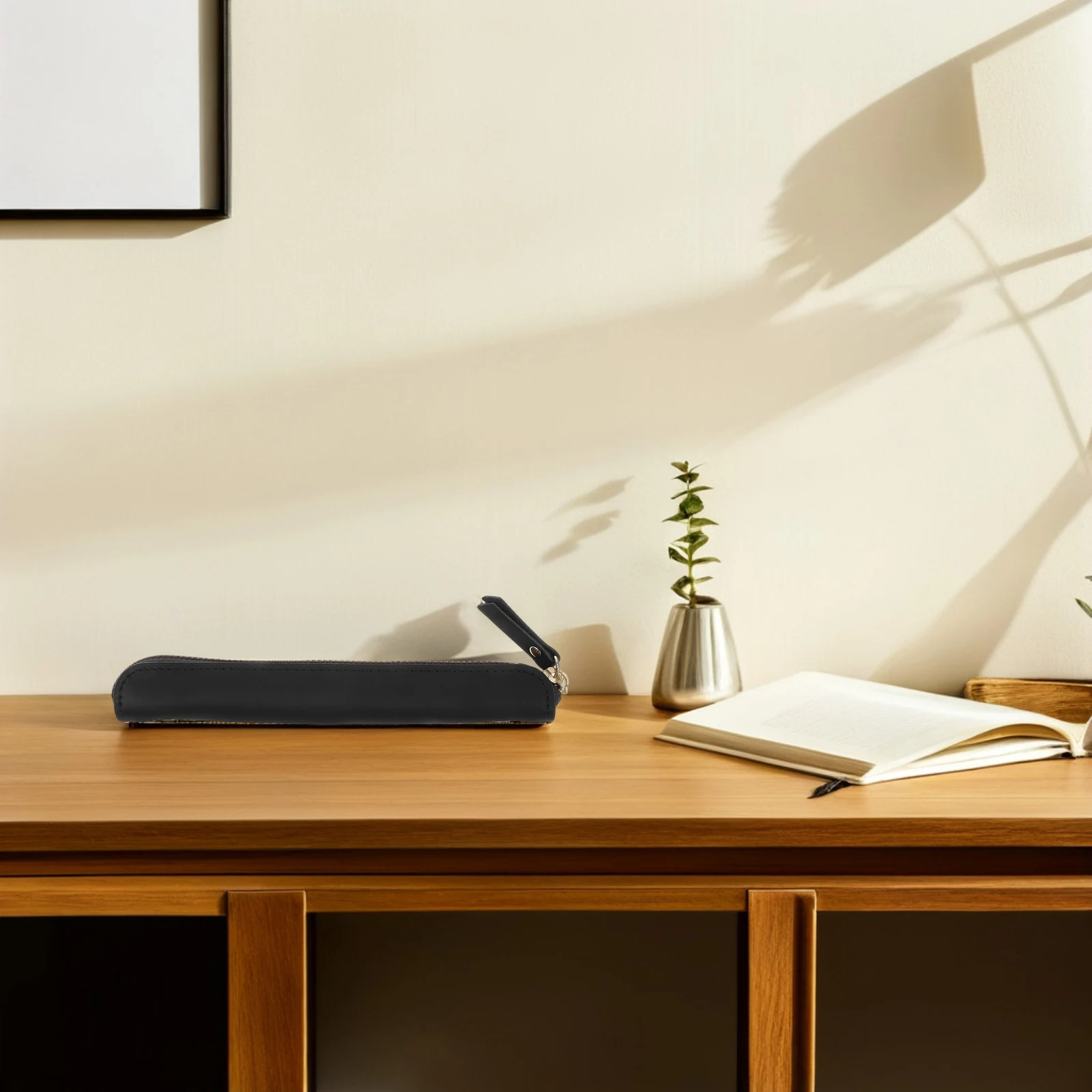 

Pen Pouch Retro Handmade Zipper Pencil Bag Coffee for Fountain Ballpoint Pen Case Pencil Bag