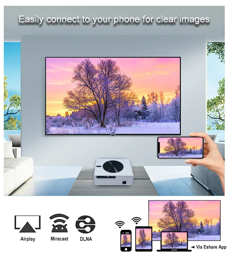 Touyinger Q10W Max meilleur projecteur LED vidéo Android 12 Smart Wifi Full HD 1080P Hd 4k projecteurs de cinéma maison
