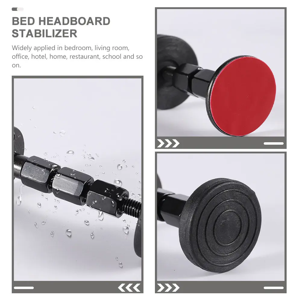 1Set Bed Headboard Wall Protector Adjustable Threaded Bed Frame Stabilizer Stopper Anti-Shake Fixer for Bedroom Living Room Sofa
