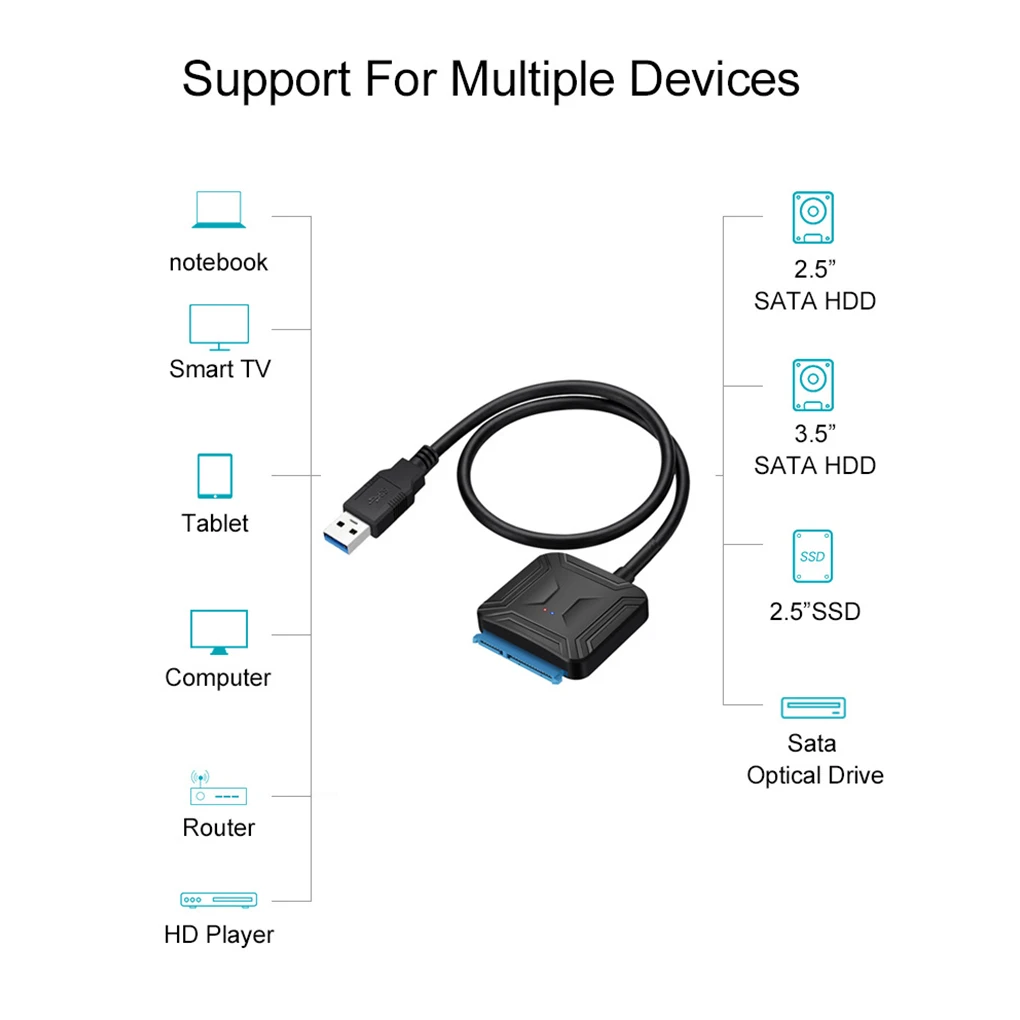 USB 3.0 to 5Gbps Disk Adapter Wire SSD Power Connector Data Cable Portable Computer Transmission Accessory Home