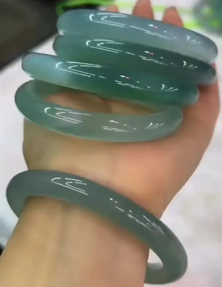 

Original Ecological Blue green agate bracelet High-quality natural Chalcedony Bracelet Grace Charming Handring Fine Jewelry