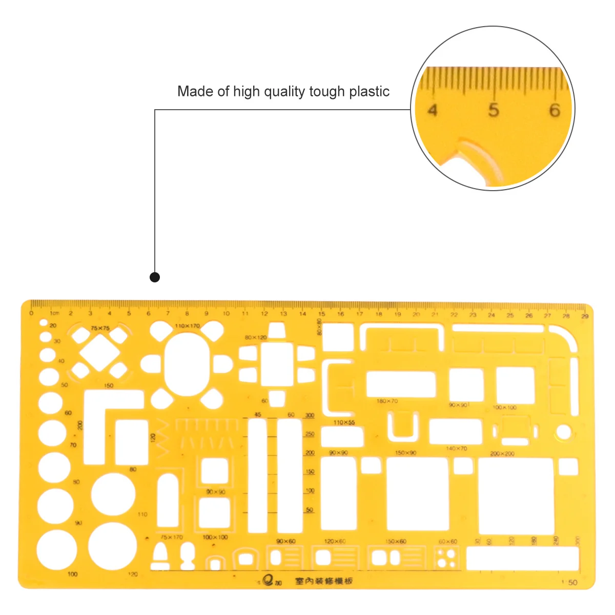3pcs Geometry Set Template Drawing Ruler For School Work Building Interior Design Drafting Tool