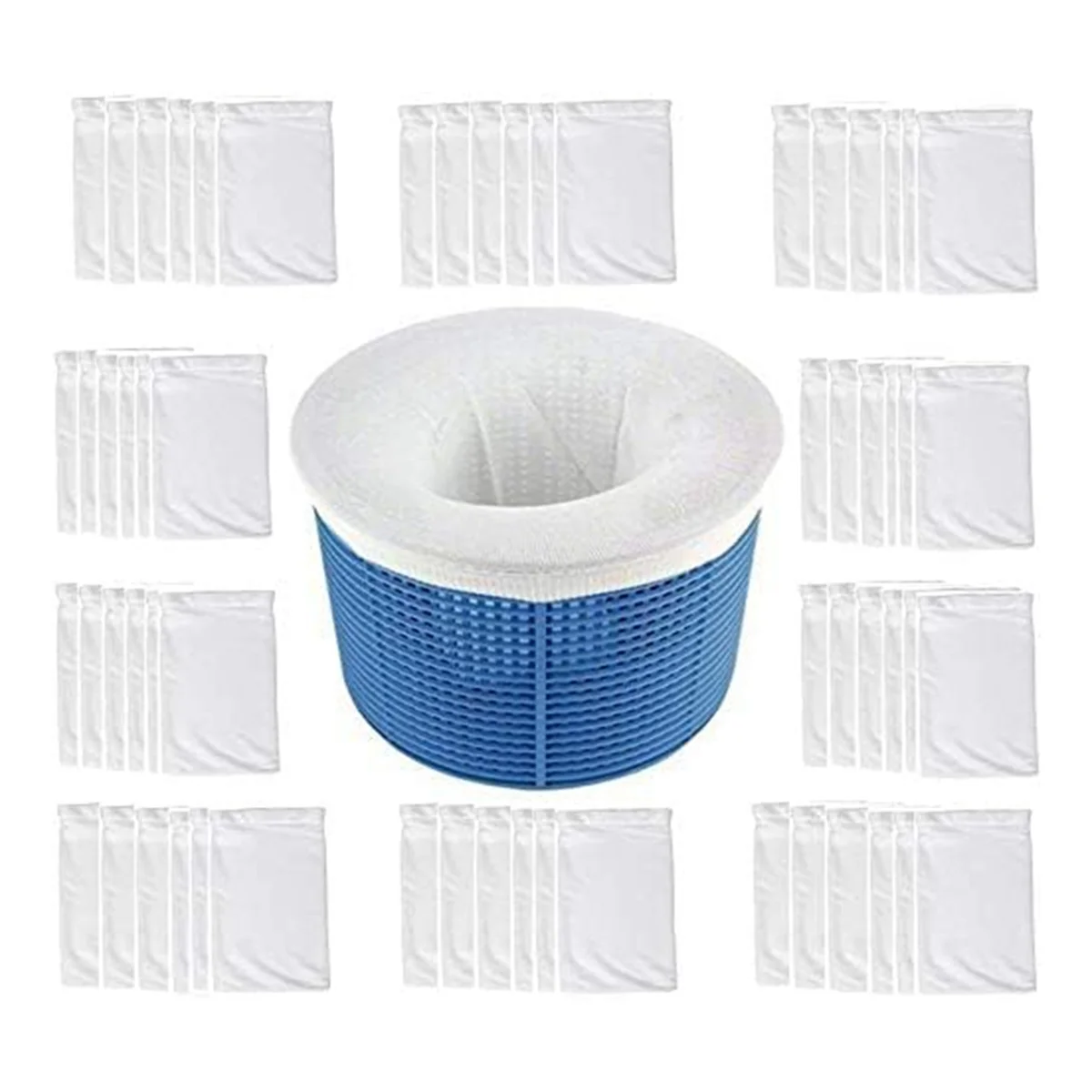 Swimming Pools Skimmer Basket Bag Elastic Filter White Elasticity Splitter Pool Skimmer Net Fine Mesh Net Bag