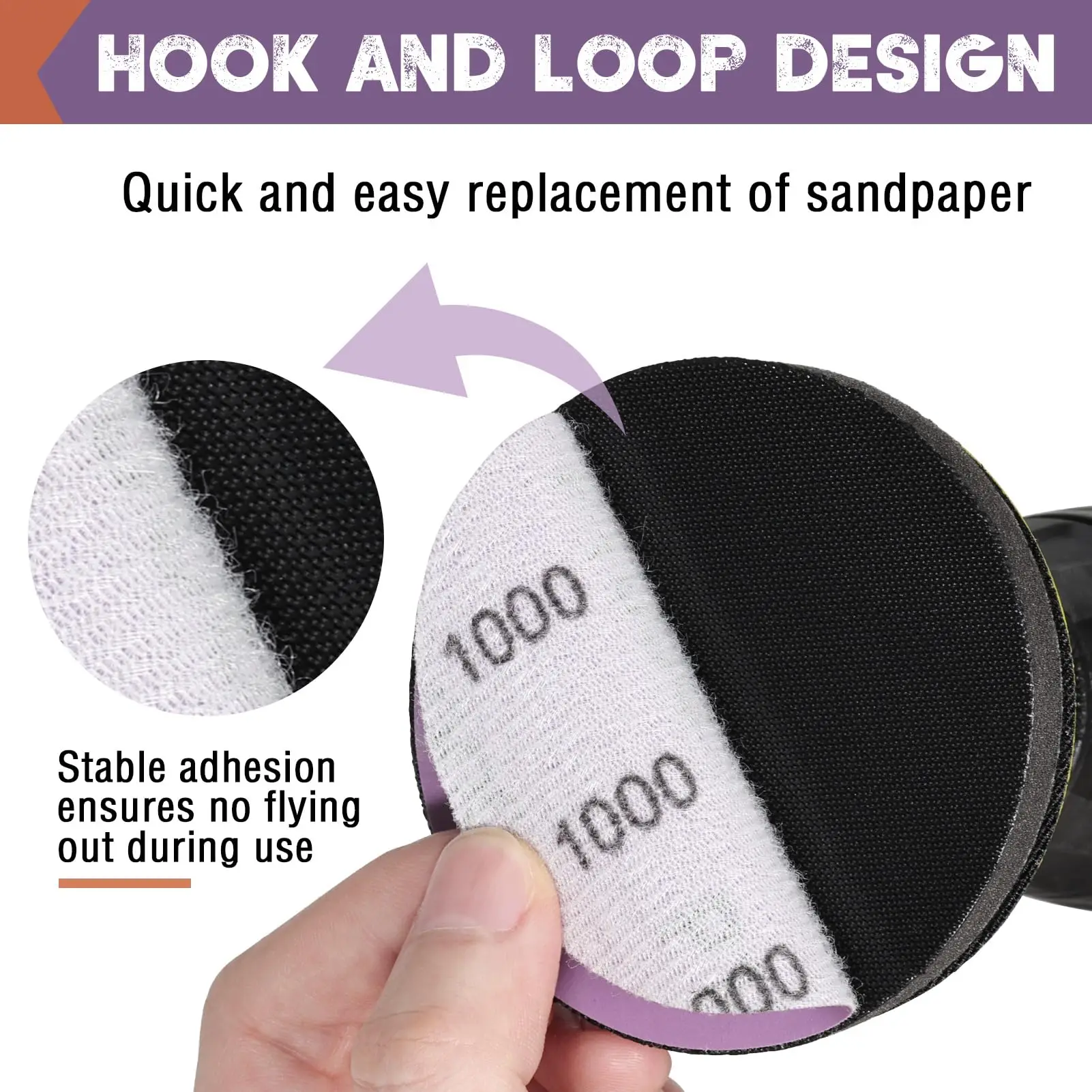 72 قطعة مجموعة ورق الصنفرة الرطب والجاف الأرجواني 3 بوصة 72 قطعة حصى متنوعة 320-2000 أكسيد الألومنيوم للخشب المعدني الرطب الجاف البولندية والدوارة #5