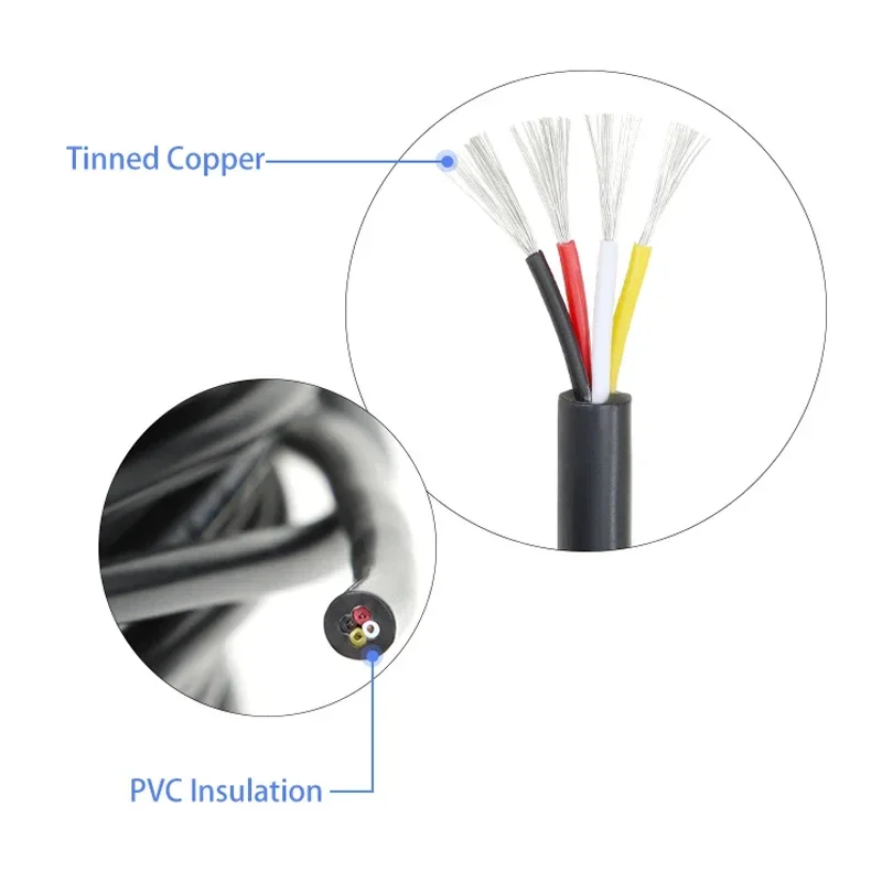 2/5/10M Omhulde Draad Ul2464 30 28 26 24 22 20 18 16awg Vertinde Koperen Signaalkabel 2 3 4 5 6 7 8 10 Core Elektronische Audiodraden