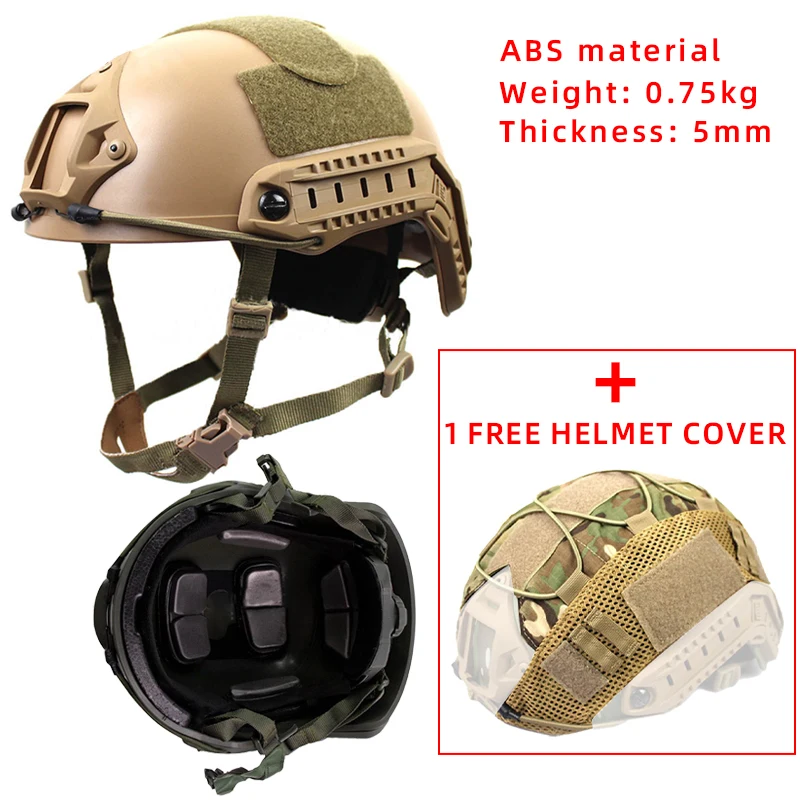 FAST Tactical Helmet ABS Explosion-proof Adjustable Knob Suspension Outdoor Sports Military Fan CS Field Gear