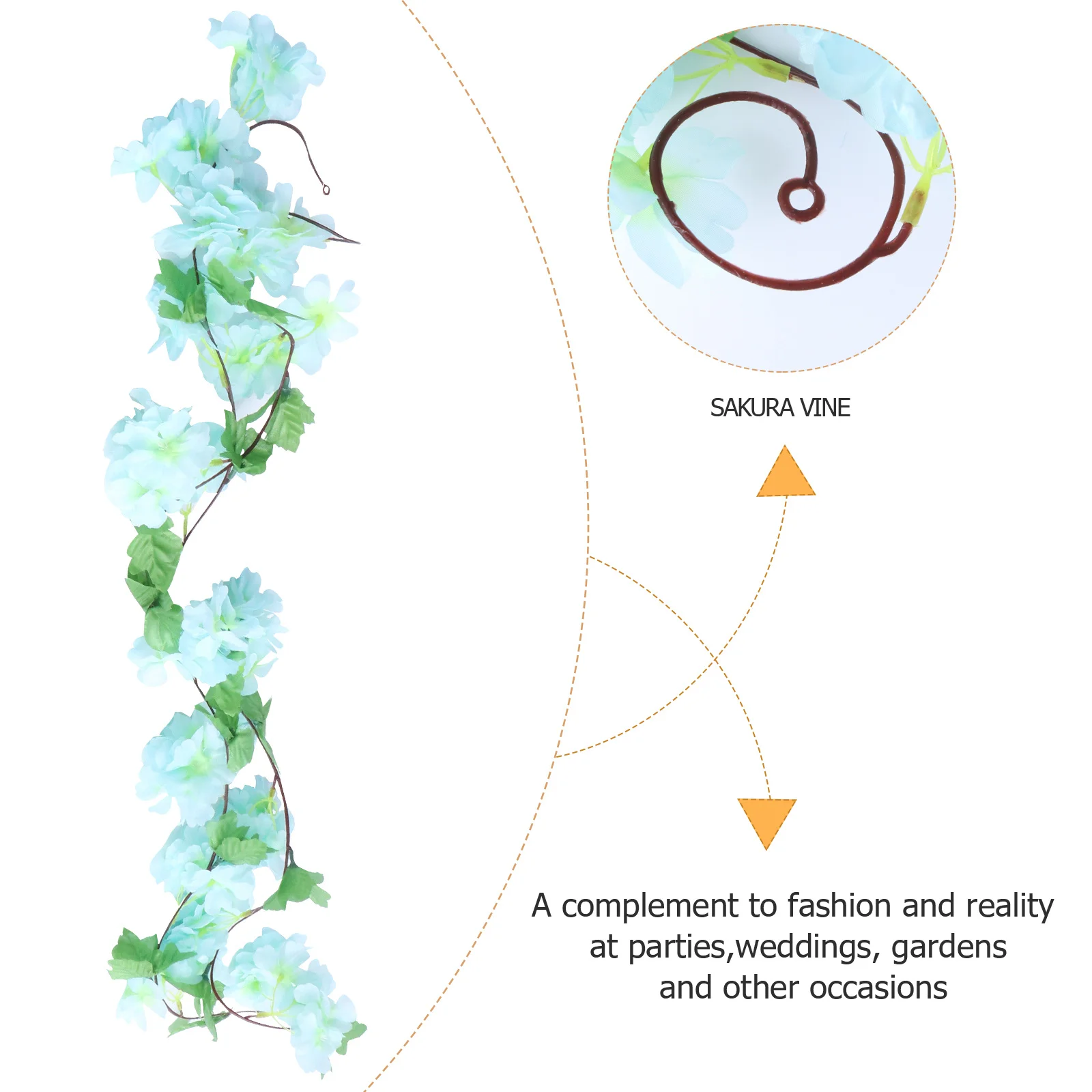 

Artificial Cherry Blossom Vine Decorative Flower Vine Wedding Arch Leaves Wall Hanging Garland Home Party Decoration