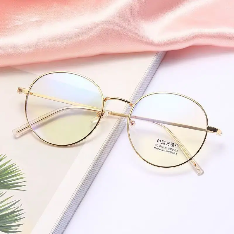Anti-Blue Light Glasses for Women Men Classic Metal Frame Eyewear Fashion Office Computer Goggles Blue Rays Blocking Glasses