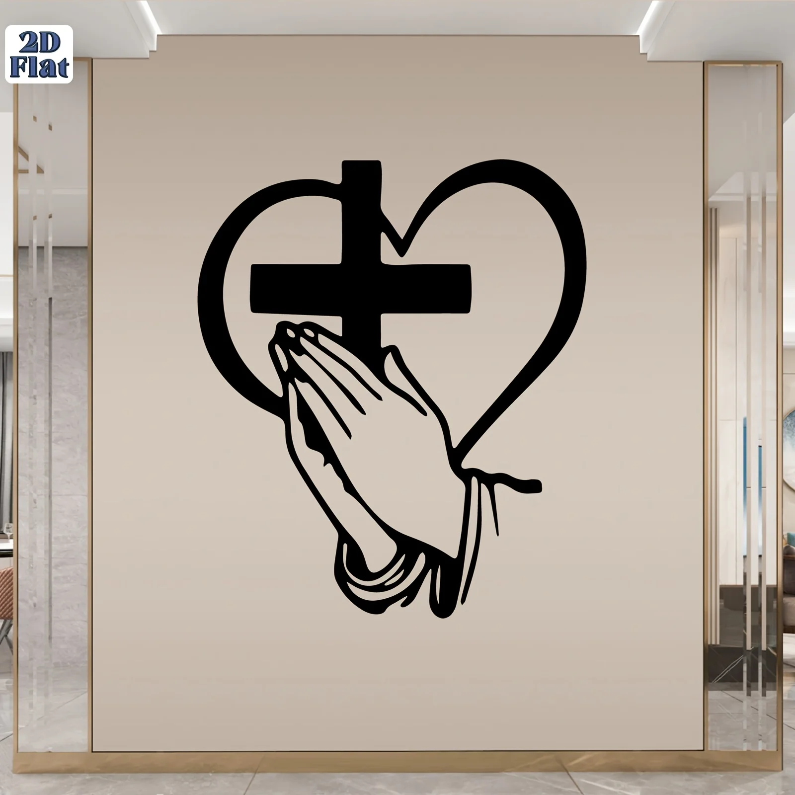 Spiritual Cross & Heart Metal Wall Art Decor, Religious Gift for Black Friday Easter