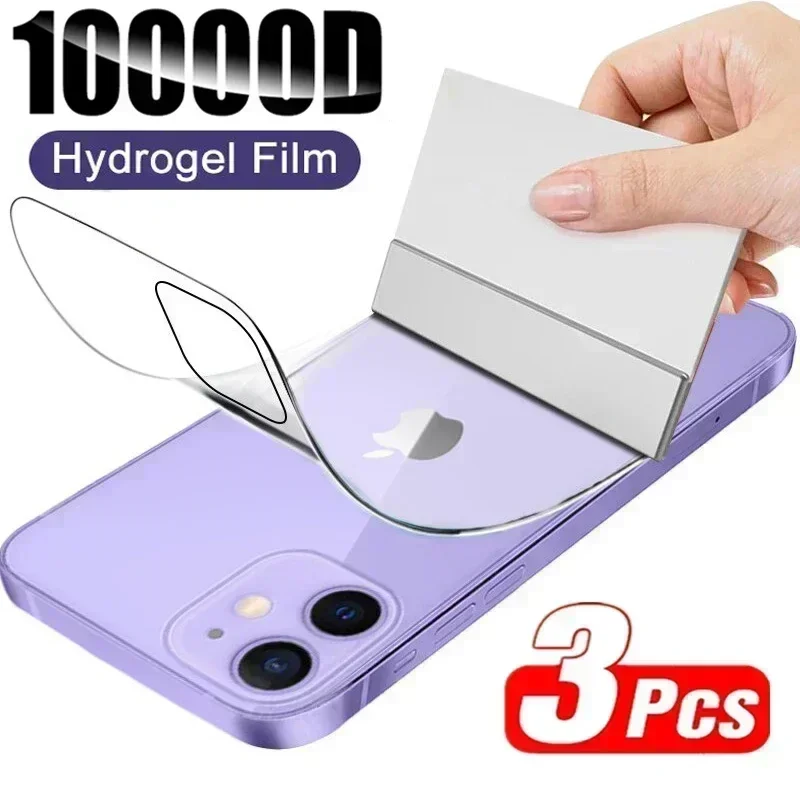 

Гидрогелевая пленка для IPhone, Защитная пленка для IPhone 11, 12, 13, 14 Pro Max Mini, XS Max, XR, X, 6, 7, 8 Plus, SE, задняя пленка, не стекло, 3 шт.