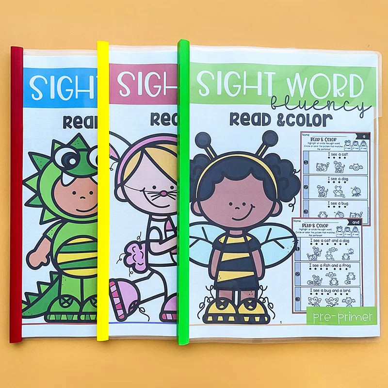 3 books Sight Word workbooks Practice for kid learning English Learning materials Activity book for student preschool homework