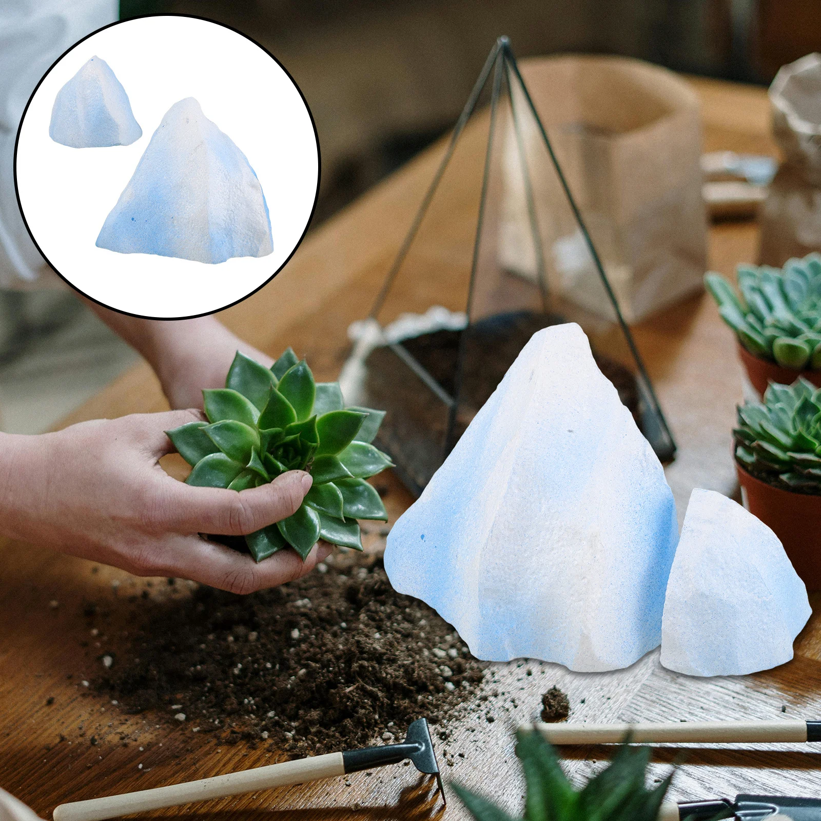 

2pcs Foam Iceberg Decor: Realistic Artificial Snow Mountain For Aquarium, Diorama, Cake Decoration, Home Photo Prop Mini