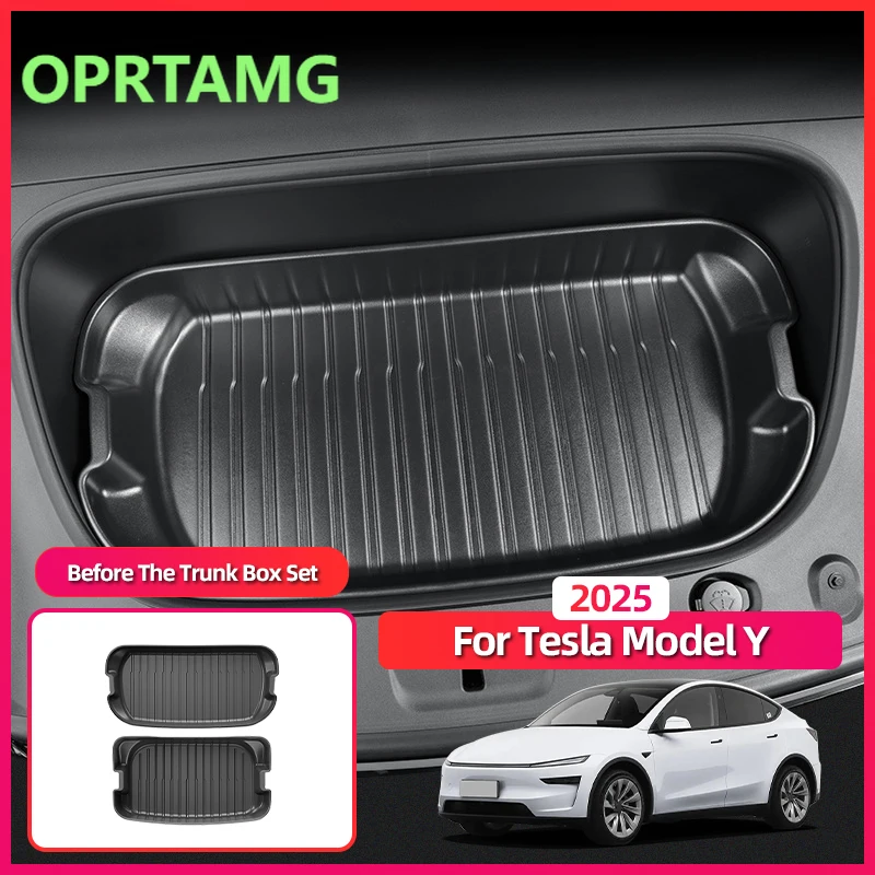 

Для Tesla Model Y Juniper 2025 передняя и задняя запасная коробка, подвесной ящик Tesla, ящик для хранения автомобиля, внутренняя модификация автомобиля, эмблемы