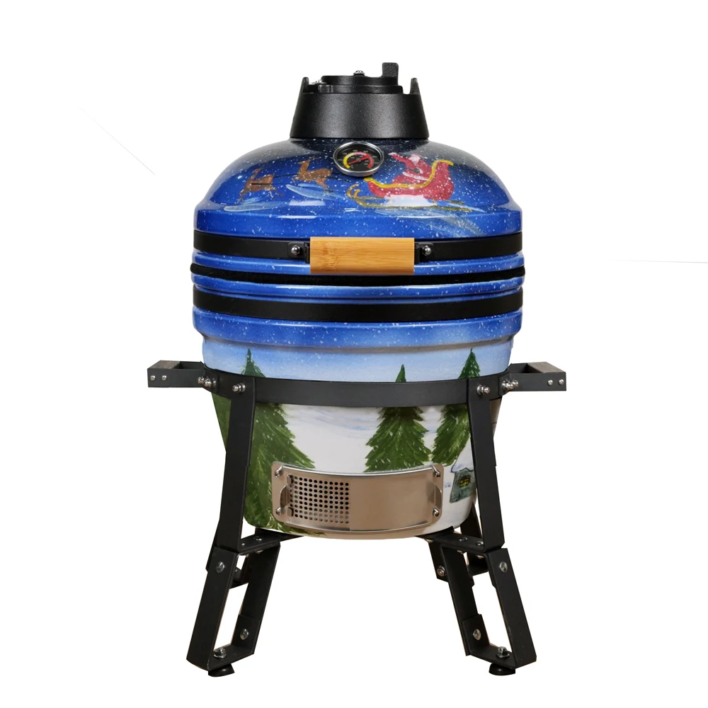 

Auplex OEM Steel Table Top Kamado 16\" Rotisserie Smoker Charcoal Grill BBQ Barbecue