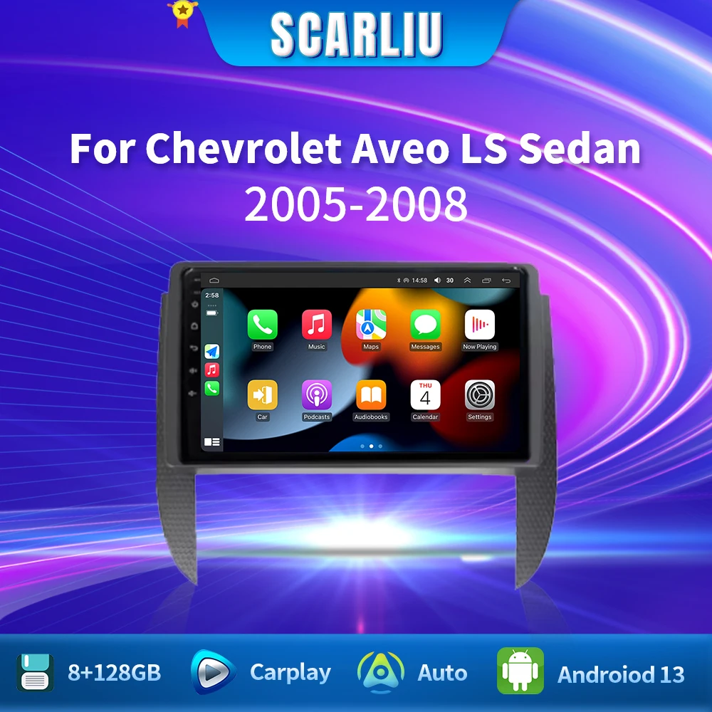 

SCARLIU Android Car for Chevrolet Aveo LS Sedan 2005-2008 Customization Auto Radio Screen Car Player GPS Navigation DVD NO 2 DIN