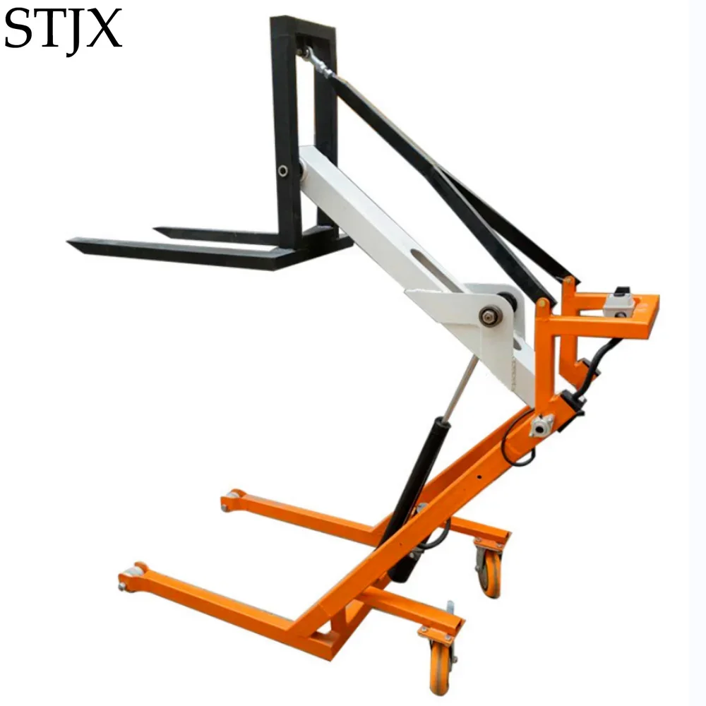 Portable electric hydraulic forklift crank arm loading and unloading truck Automatic lifting stacker Electric cow forklift