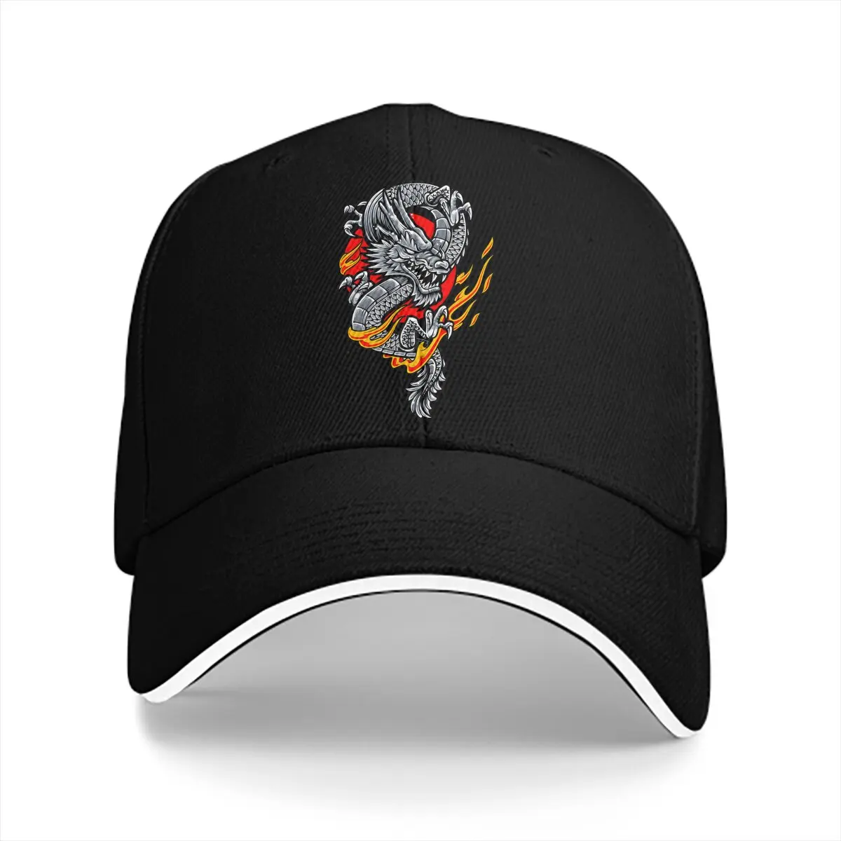 Dragon Japanese Tattoo Fire Breathing Dragon Baseball Cap Men Hats Women Visor Protection Snapback Dragon Design Caps