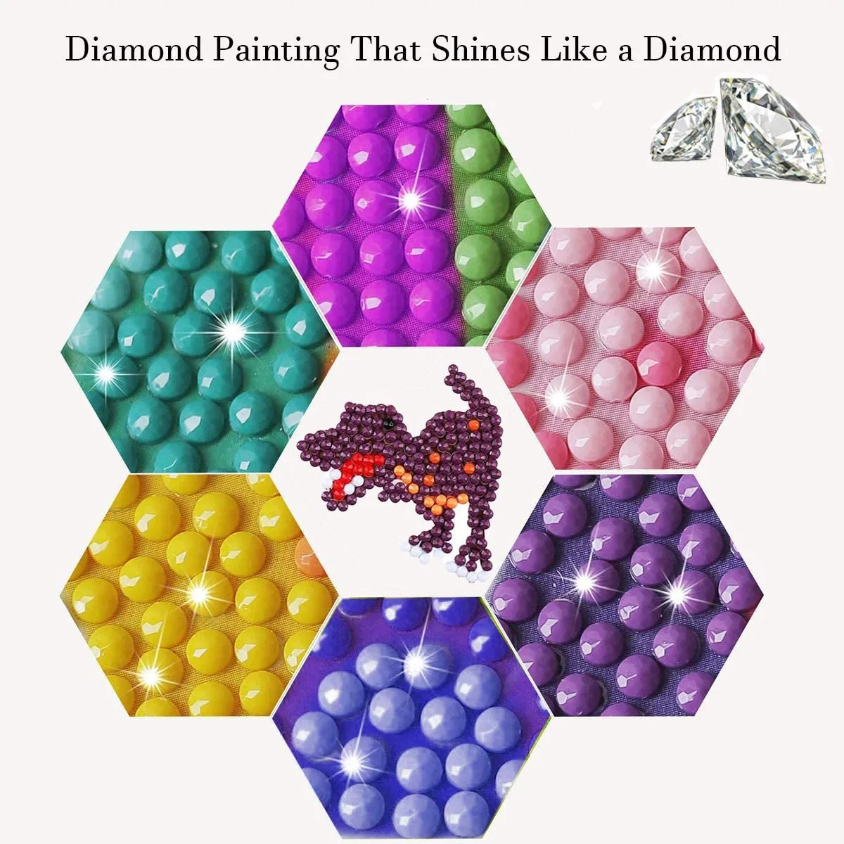 AEE6-Children's 5D Painting Pictures Set, DIY Animals Painting Sticker Kit, Crystal Art Craft For Children