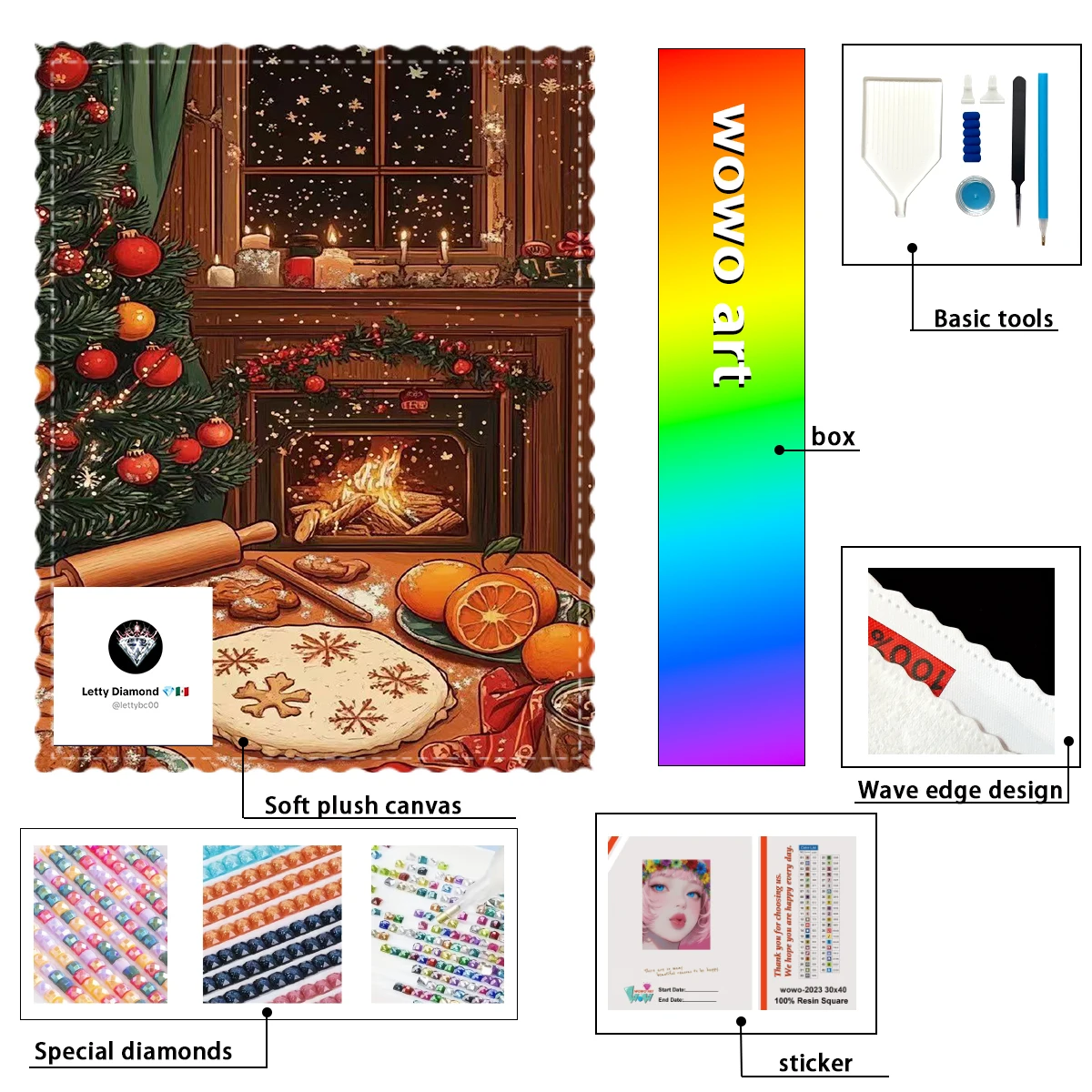 

【Letty Diamond art】Christmas table 100% resin FD+ab+xc Diamond Stamping Kit Perfect Masterpiece worth Buyi