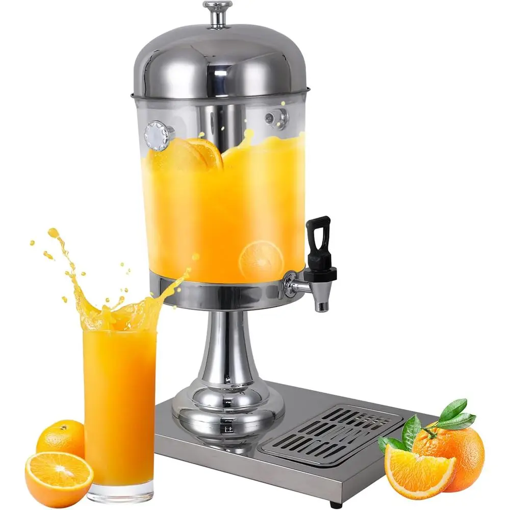 

Диспенсер для напитков объемом 2,2 галлона для вечеринок - для горячих/холодных напитков с отсеком для льда и поддонами из нержавеющей стали