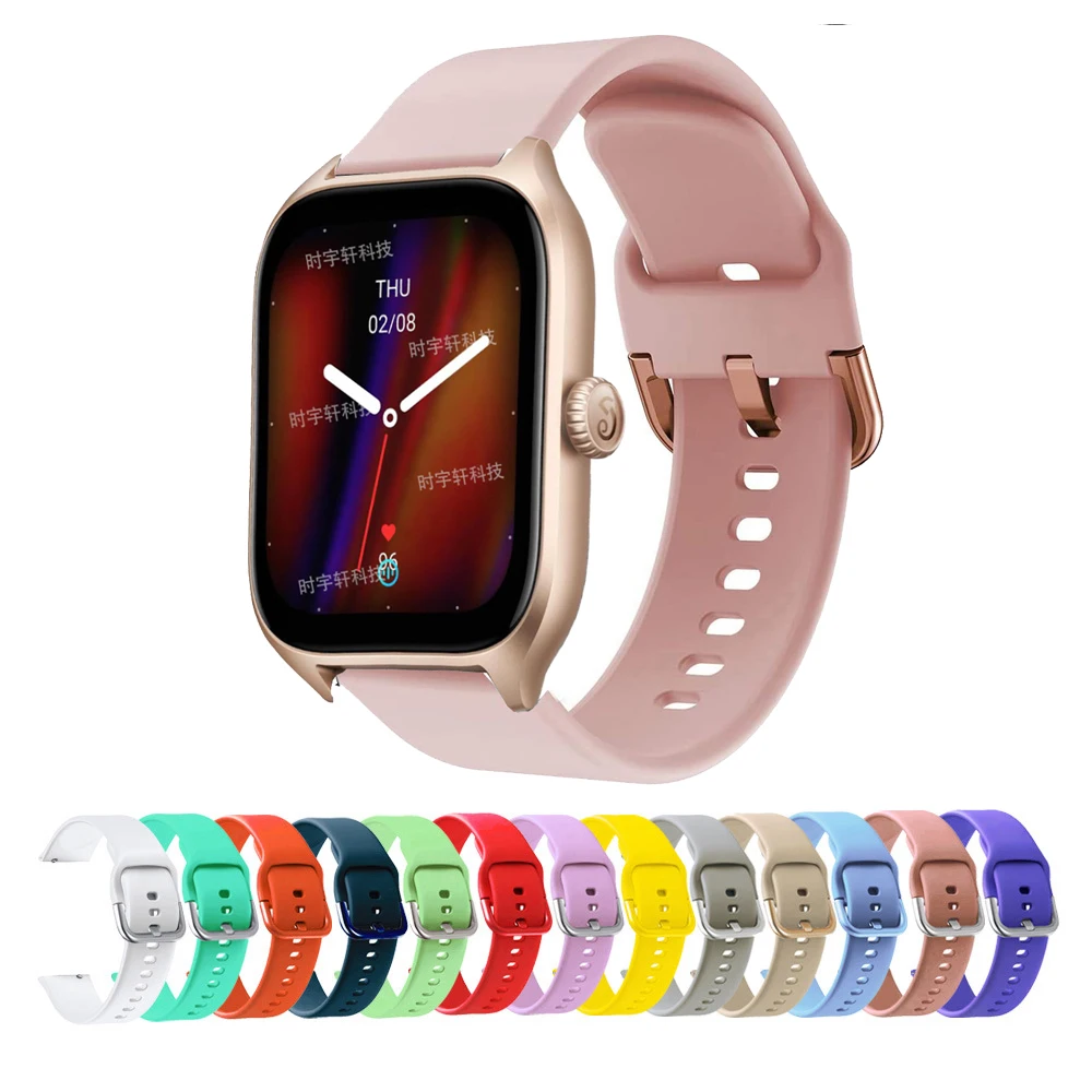 Silicone Smartwatch Bracelet For Amazfit GTS4 GTS2 Strap Mini Watchband 20mm For Amazfit GTS 4 3 2 2E/Amazfit Bip 3/S/U Pro Band