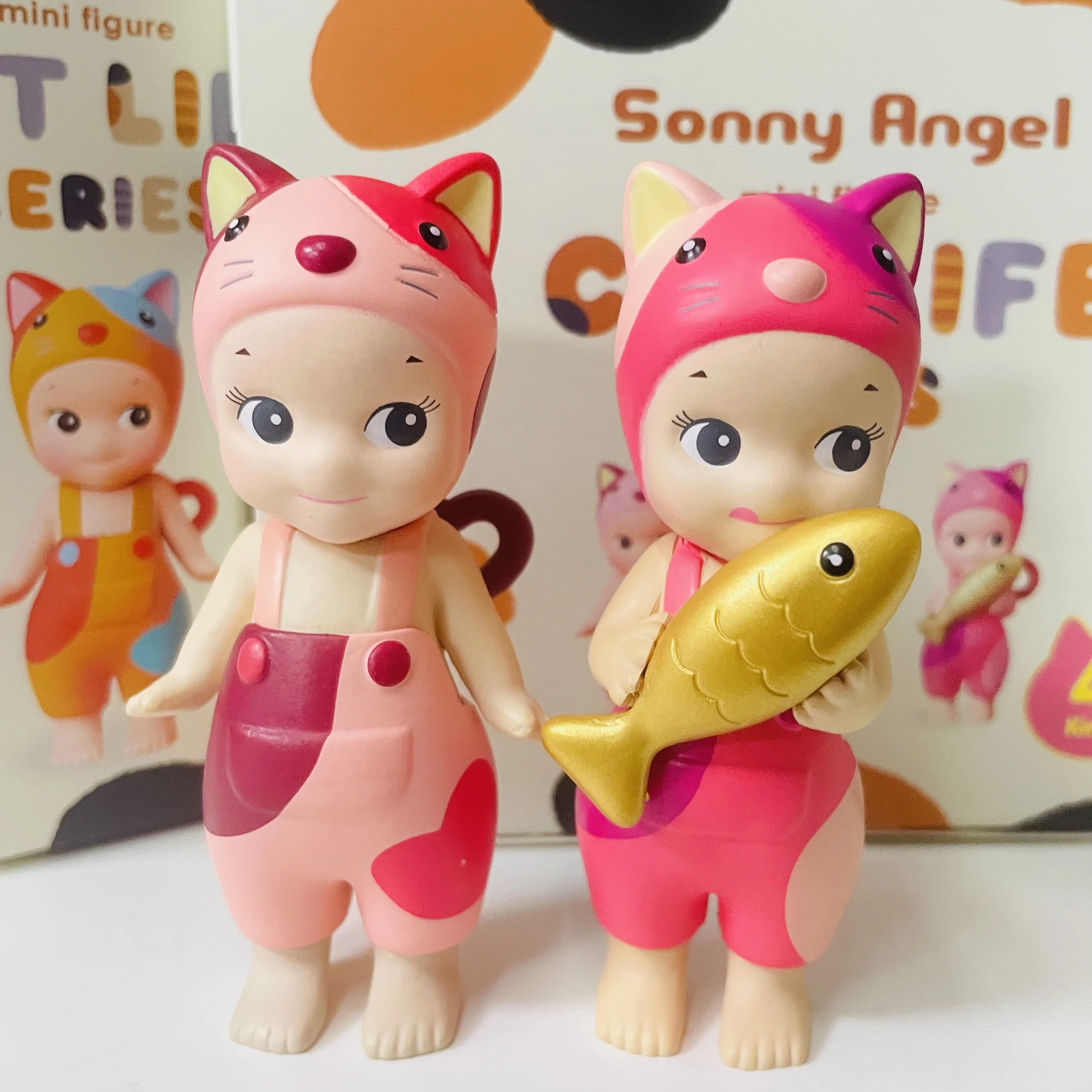 4pcs/box cat life Series Sonny Angel Anime Figures toy Ornaments Dolls Fans Children Christmas Gifts