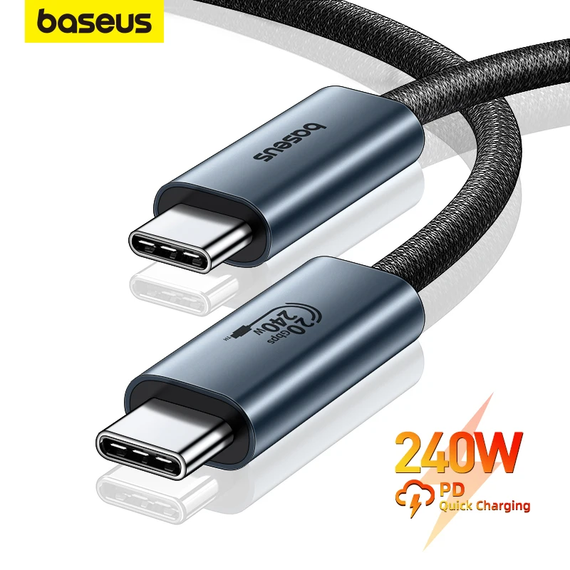 

Baseus PD 240W Ultra Fast Charging 40Gbps USB C Cable For iPhone 15 Promax 8K/60HZ Type C to Type C Data Cable USB C Cable