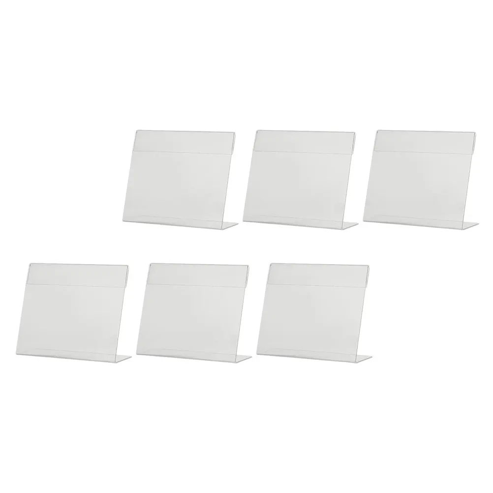 

6pcs Acrylic Price Tag Display St Rack for Shop Advertising Clip Flyer Holder Office Conference Sign Label
