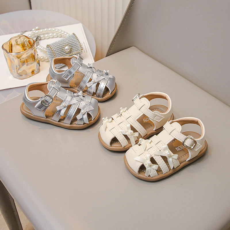 2026 Summer New Children's Baotou Sandals Sweet Bow Children's Casual Shoes Soft Bottom Anti slip Girls' Princess Sandals