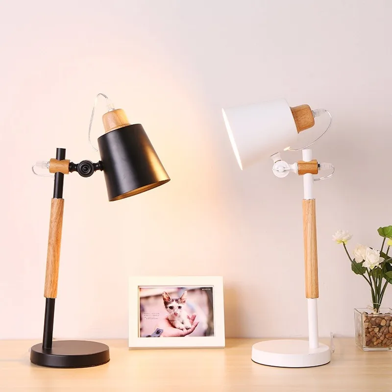 

Northern European Wood Art Table Lamp For Living Room Led Bedroom Study Dining Room Eye Protection Reading Light Indoor Decor