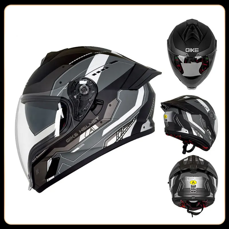 

Motorcycle helmet full helmet wind noise small big tail wing shape summer men women's bluetooth headset notch dot approved