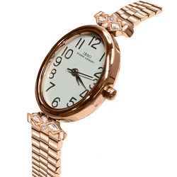 Montres de luxe pour femmes en acier doré Montres à main étanches de haute qualité pour femmes  Petite montre-bracelet ovale élégante pour femmes