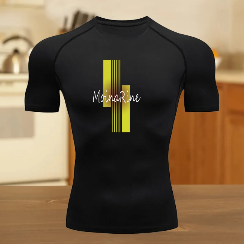 الرجال ضغط قميص للتمرين الصيف سريعة الجافة بدلة علوية تنفس امتصاص العرق ضيق صالح اللياقة البدنية تي شيرت مقاومة للعرق