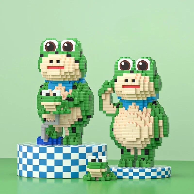 Internet Celebrity Frog Micro Particles Assembled Animal Building Block Toys Boys Girls Adult Educational Creative Friends Gift