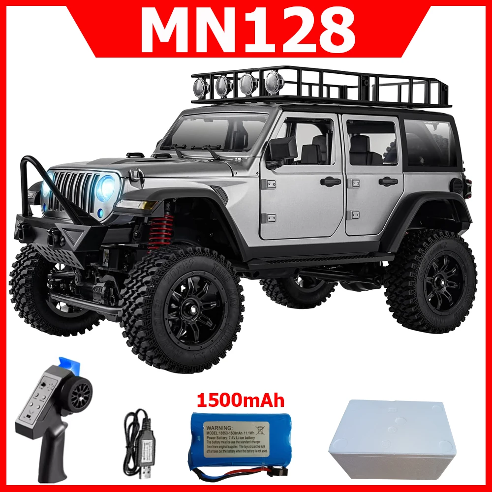 

MN128 1/12 RC Car 4WD MN Model RTR 2.4G Remote Control Car Off-Road Climbing Vehicle LED Light 35min Working RC Toy As Kids Gift