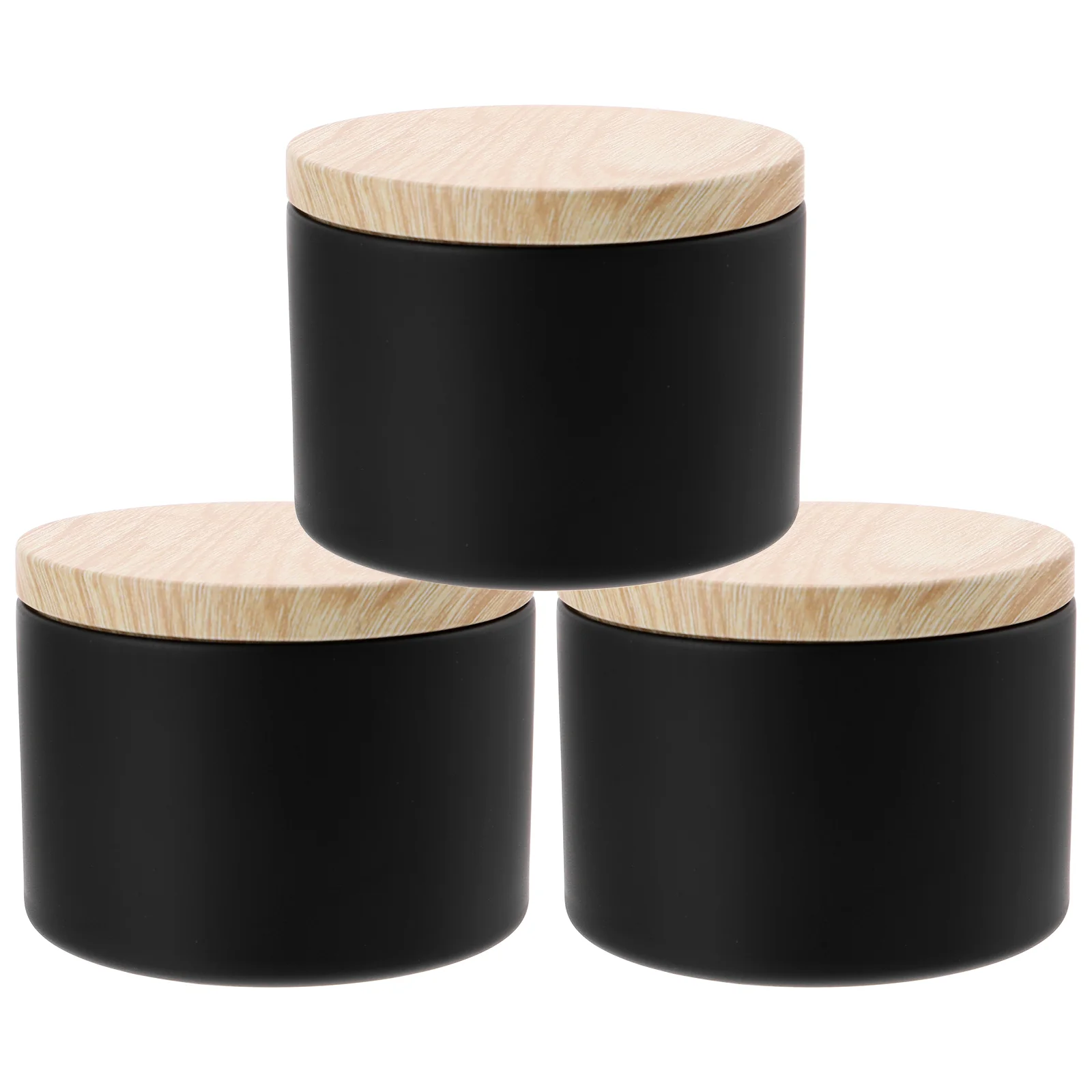 3 Pcs Burning Bowl Aroma Holder Jar Lip Balm Containers Travel Storage Black Candles