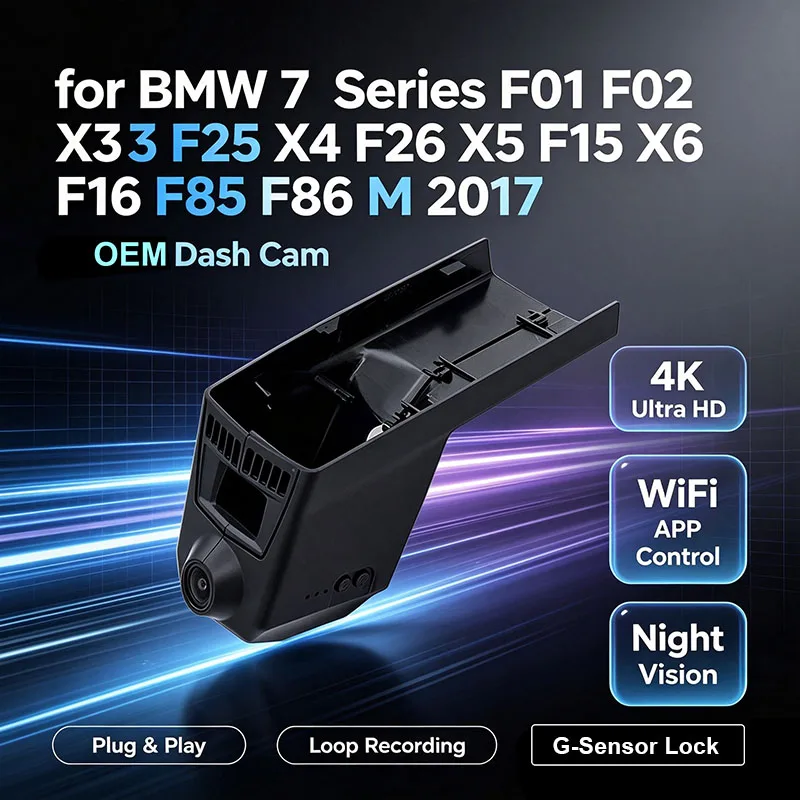 4K HD Night Vision Car DVR For BMW 7 Series F01 F02 X3 F25 X4 F26 X5 F15 X6 F16 F85 F86 M2 2017 2018 WiFi Dash Camera Customized