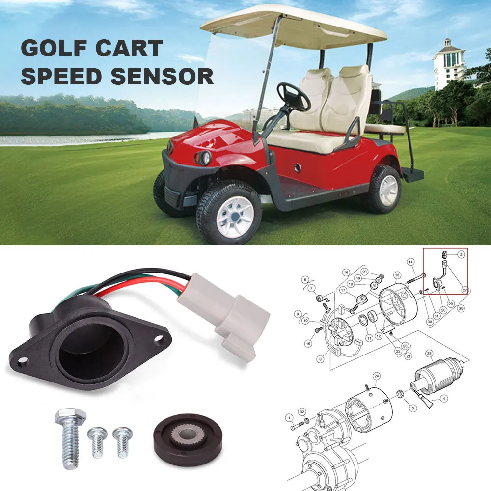 OEM # 102704901 New Speed Sensor w/ ADC Motor Triangle Plug For Club Car DS IQ Precedent Electric For Golf Cart Models Replace