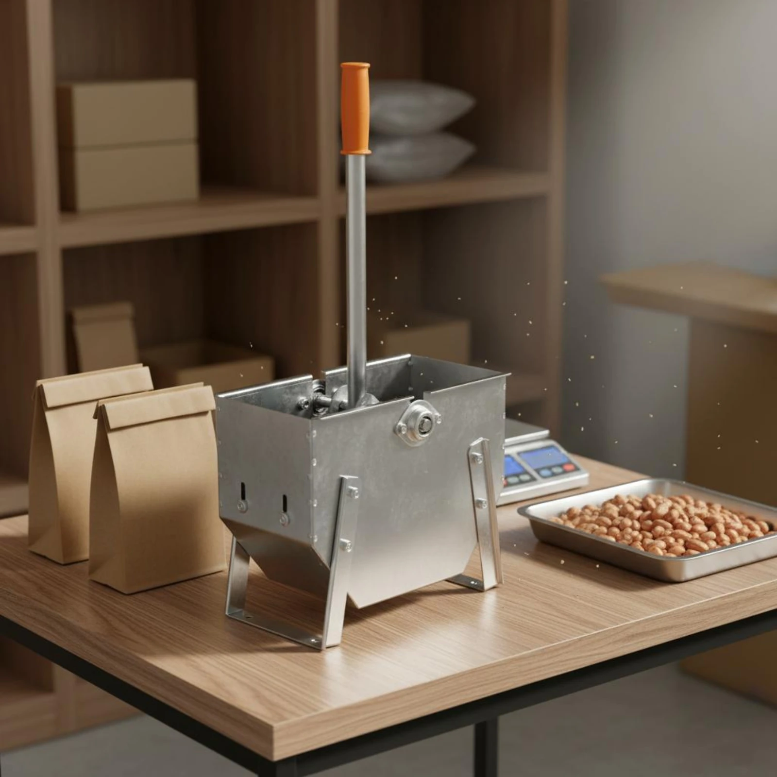 Descascador Manual de Amendoim Robusto com Manivela, Quebra-Nozes com Base Estável, Ferramenta de Cozinha de Uso Pesado para Fazenda