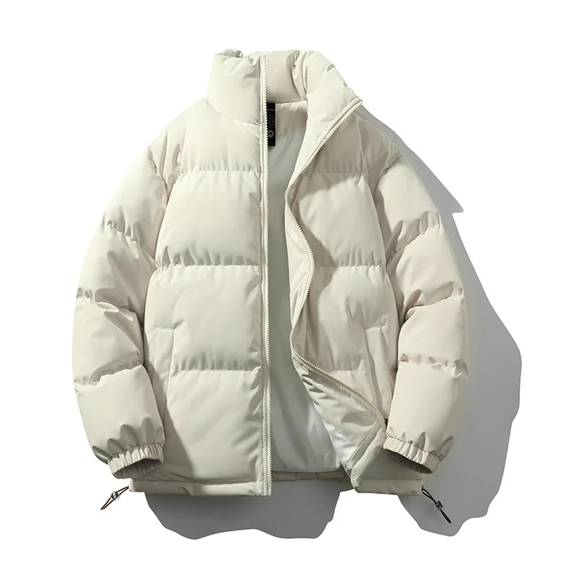 Men Winter Padded Coat Stand Collar Thick Loose Bread Jacket Trendy Warm Windproof Cotton Outerwear For Men