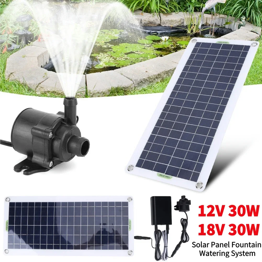 12/18V 30W Solar Power Panel Water Pump Garden Decoration Mini Solar Panel Pump Watering System Energy Saving Kits for Fish Tank