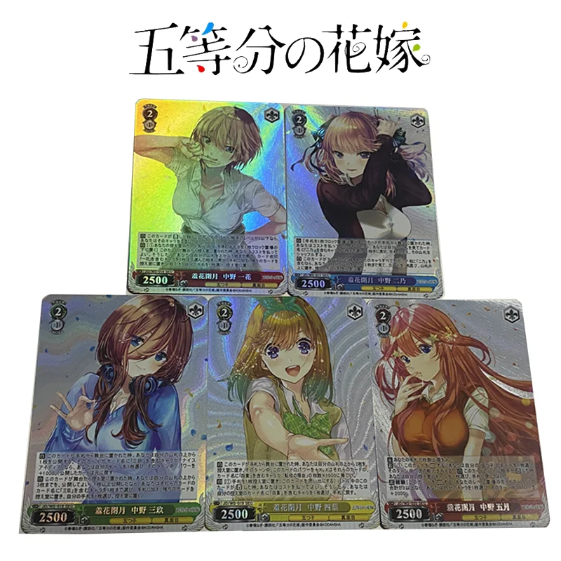 

5pcs/set Anime The Quintessential Quintuplets Card Animation Collection Card DIY Weiss Schwarz Foil Card Boy Cartoon Gift