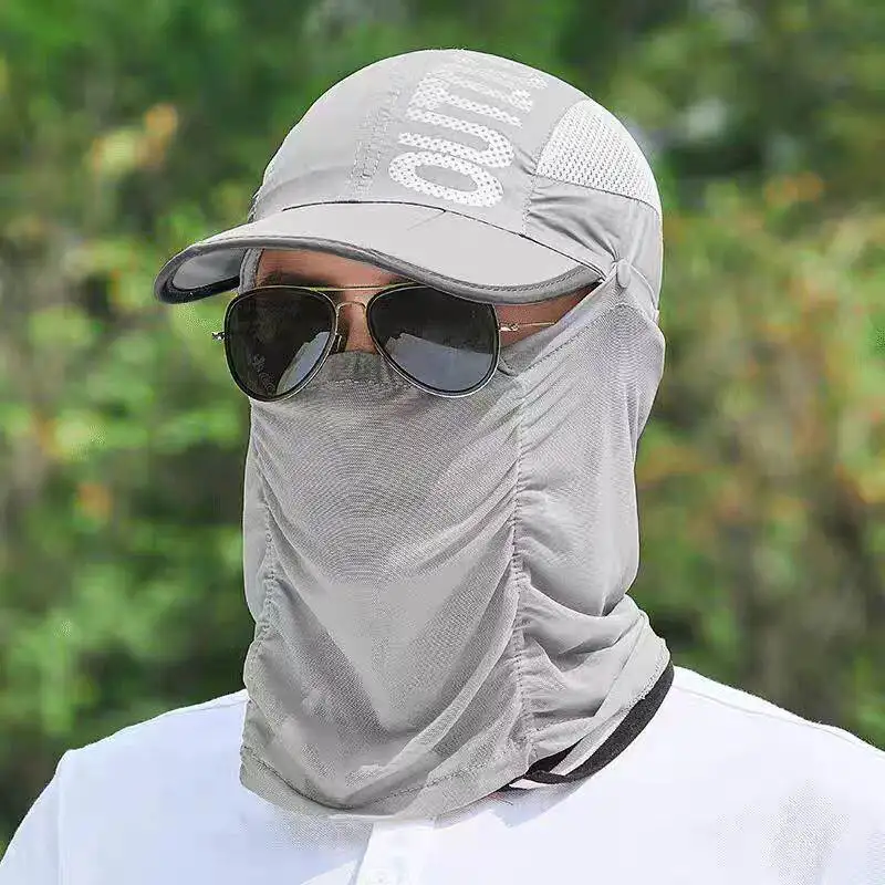 foldable-uv-protection-hat-men's-summer-fishing-cycling-full-face-mask-outdoor-anti-uv-sunshade-cap-breathable-comfortable-hat