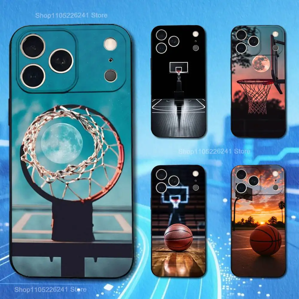 

Cool Sport Basketball Case For iPhone 11,12,15,14,13,16,17,Plus,Pro Max,XS,X,XR,SE,Mini,8,7,Soft Silicone Black