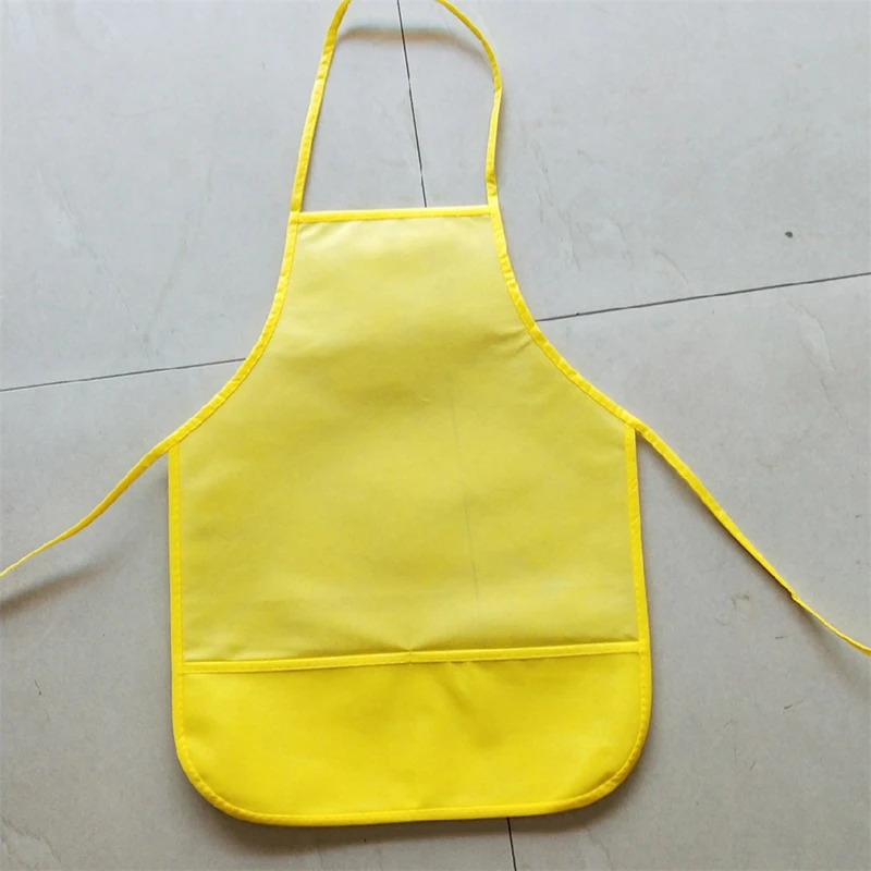 Kids Adults Non-woven Fabric Apron Solid Color Chef Apron Suitable for Cooking Baking Painting