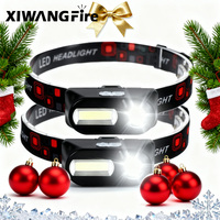 Super Bright LED+COB Headlamp,800LM USB Rechargeable Head Light,6 Modes Waterproof Head Torch for Work & Outdoor, Christmas Gift