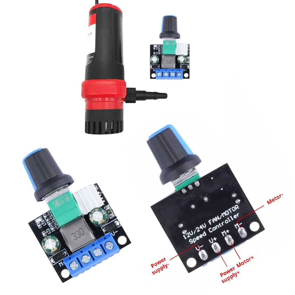 

Fish Tank Submersible Pump Motor Speed Regulator Cooling Fan Speed Controller PWM DC Motor Brushless Speed Controller LED Dimmer