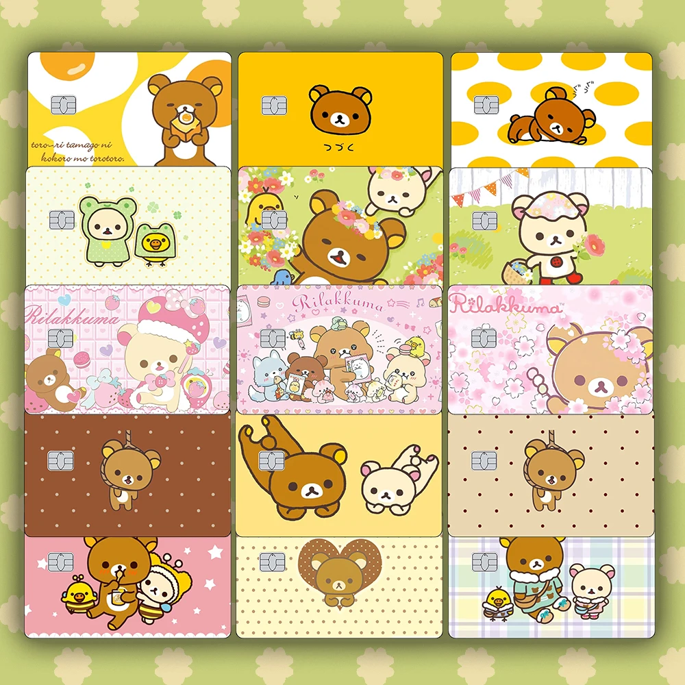 

Cartoon Cute Credit Card Skin Stickers Rilakkuma Matte Sticker for VISA JCB MasterCard and Other IC Bank Card Decoration