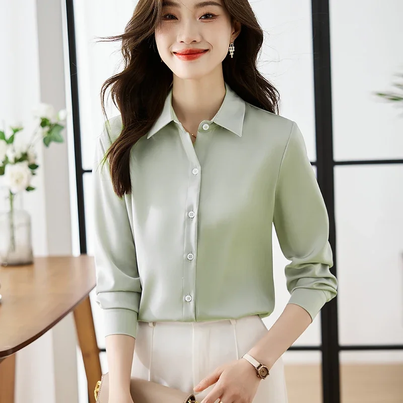 Office Lady Lange Mouw Turn Down Kraag Vrouwen Shirt Wit Shirt Blouse Vrouwen Tops Blouses Shirts Blusas Para Mujer Camisas N197